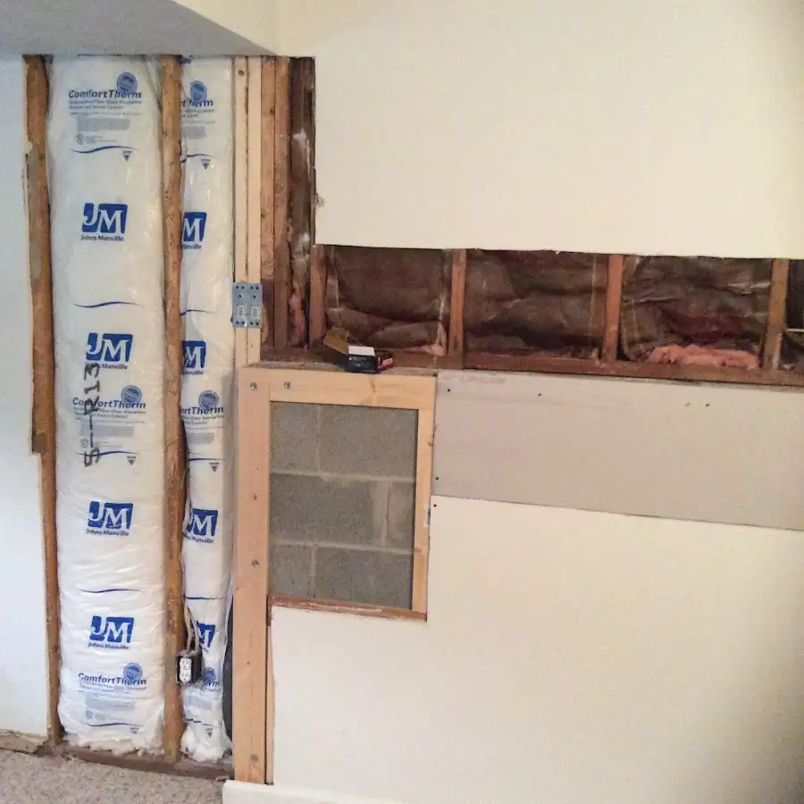 Wall insulation replacement during Basement Flood Cleanup in Webster City